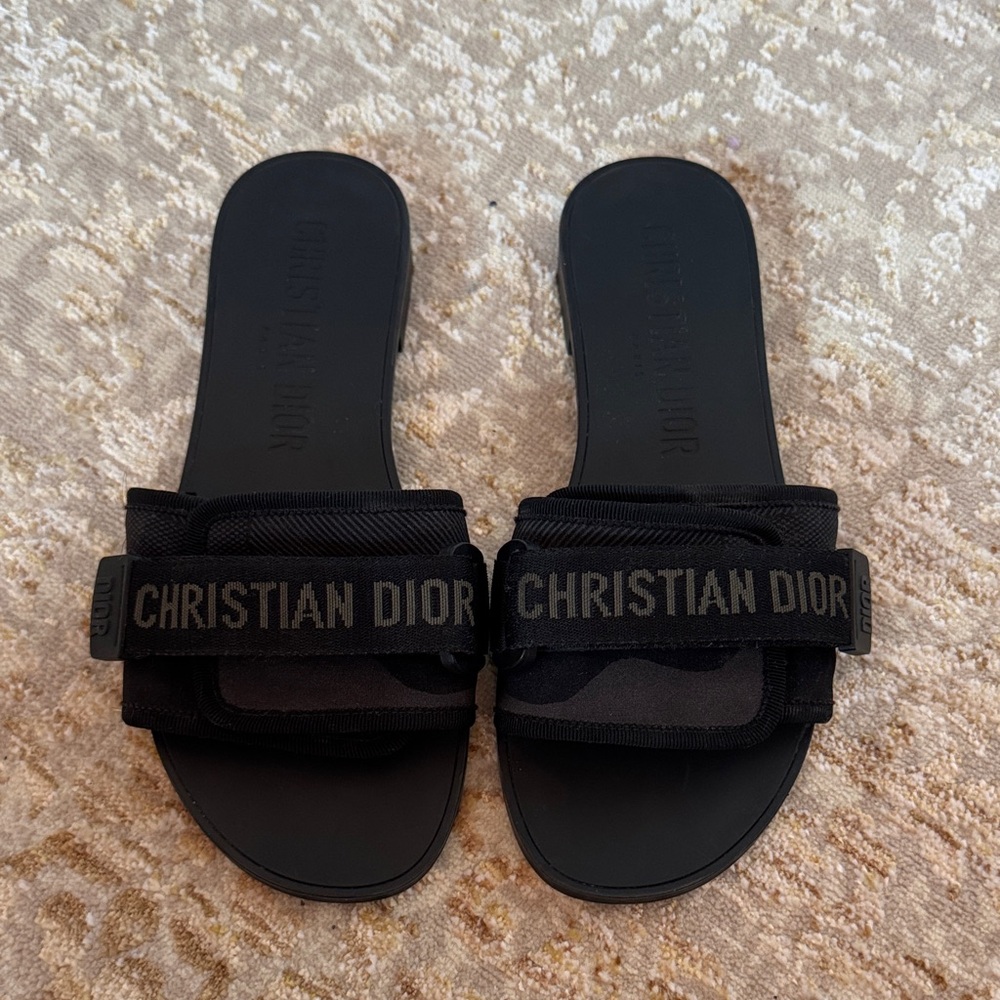 Dior Black Logo Slide Sandals